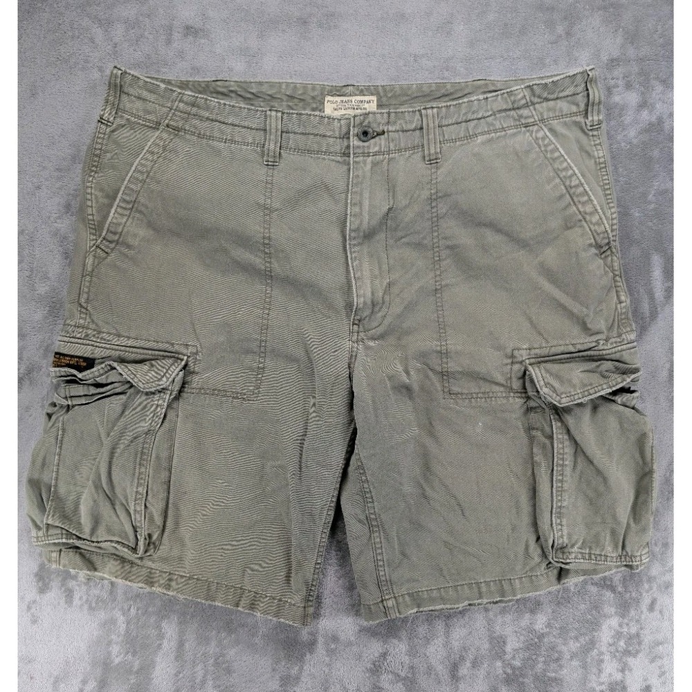 Ralph Lauren Polo Jeans Co 1967 Cargo Shorts Size 42 Gray Military Distressed